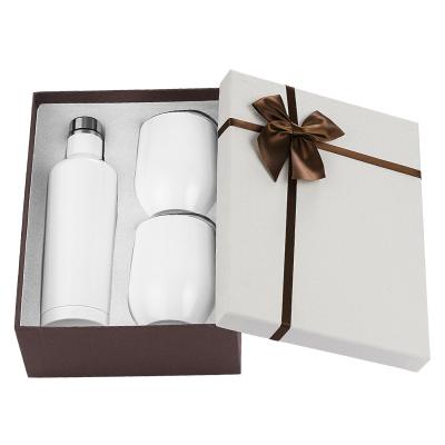 China Sustainable Stainless Steel Double Insulated Vacuum Insulated Wine Tumbler Gift Box Set Water Bottle for sale