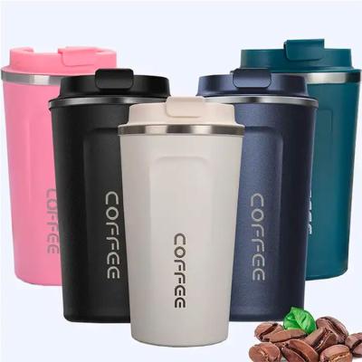 China Sustainable 380ml 510ml Insulated Travel Coffee Mug 12oz Double Wall Vacuum Stainless Steel Coffee Cup With Spill Proof Lid for sale