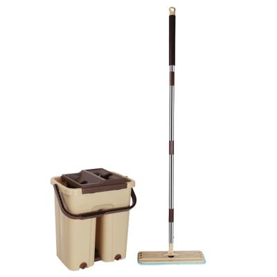 China Sustainable Cleaning Water Squeeze Mop Bucket With Home Wet Dry Mop for sale