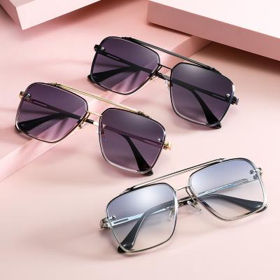 China 2022 Classic Sun Glasses Vintage Brand Design Men Sunglasses Mach Six Style Gradient Lens Luxury Fashion Rimless Design Oculos for sale