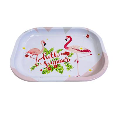 China Wholesale Simple Food Grade Square Shape Metal Serving Tray Restaurant Wedding Tray Food Tin Tray for sale