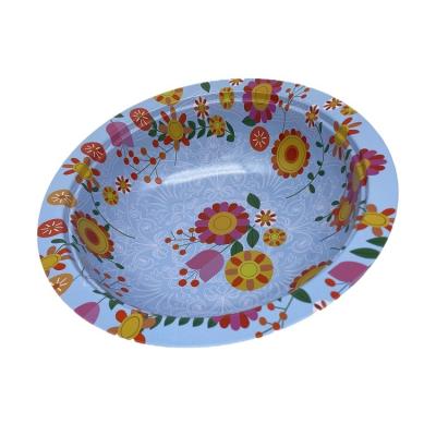 China Sustainable metal flower bowl set made of popular tinplate material for metal serving tray light trays for candies for sale