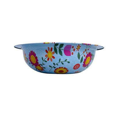 China OEM China Wholesale Viable Iron Round Blue Color Soup Bowl Noodle Bowl Set for sale