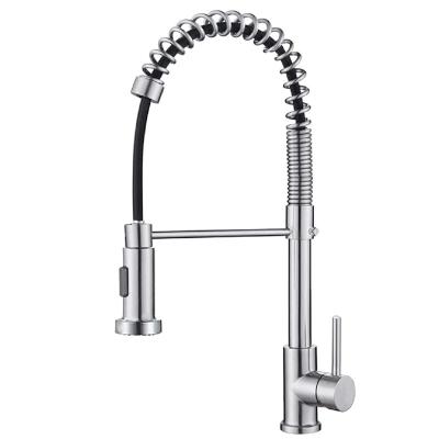 China Pull Out Spray 2022 Modern Single Handle Spring Kitchen Sink Faucet With Pull Out Spray Head, 2-Modes Spray, Unique Design Kitchen Mixer Tap for sale