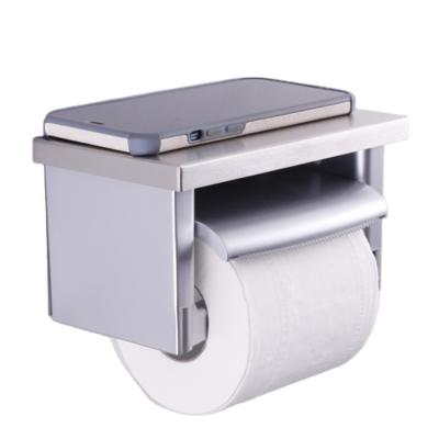 China Modern Wall Mounted Toilet Paper Holder With Shelf Phone Toilet Paper Roll Holder For Bathroom for sale