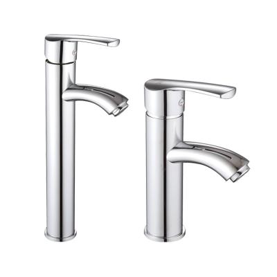 China Polished Finish Bathroom Faucet Stainless Steel Faucets Metered Deck Mounted Single Handle Water Faucet Economy Washroom for sale