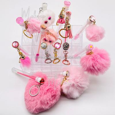 China Brow Customized Lash Brush Tube Diamond Disposable Eyelash Brush Spoolie Mascara Pink Magic Wand Brush Strands In Tube for sale