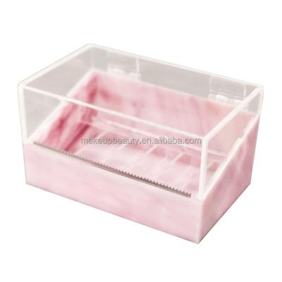 China Natural Professional Marble Pink Lash Tape Cutter Lash Tape Holder Eyelash Extension Tape Dispenser Box for sale