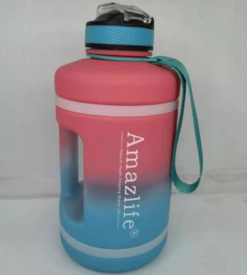 China Large Capacity Viable Plastic Water Bottle One Gallon Time Marker Fitness Sports Motivational Water Jug for sale