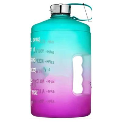 China Viable BPA Free Water Jug 4L Gallon Motivational Plastic Water Bottle With Marker, Filter AND Weather Straw for sale