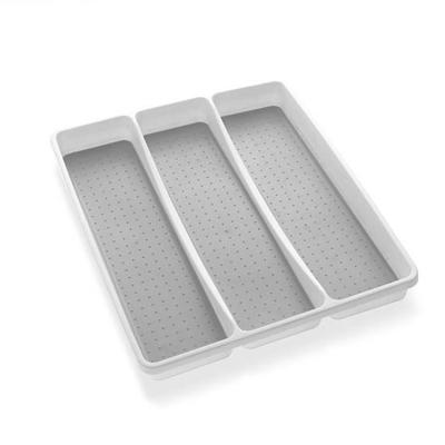 China Plastic Flat Tableware Tray Compartment Storage Cutlery Tray Square Kitchen Factory Storage Viable Supply for sale