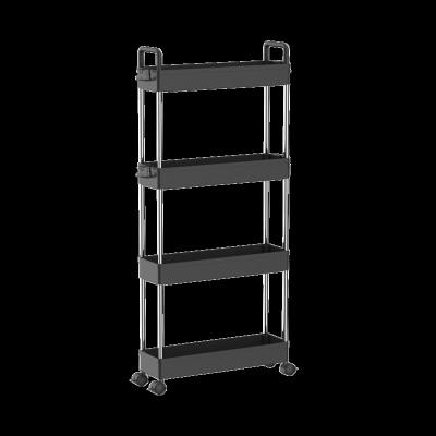 China 4 Tier Trolley Kitchen Storage Rolling Cart Sustainable Utility Home Organizer for sale