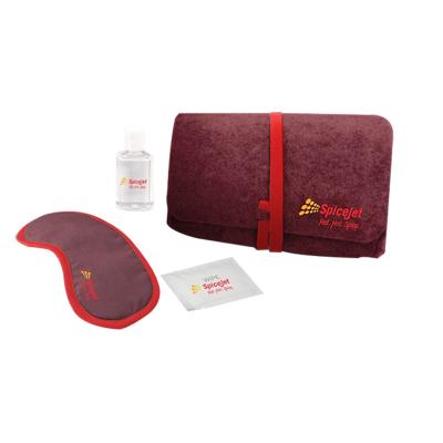 China Hot Sale Portable Amenity Kit Airline Travel Flight Pillow Eye Mask Sleep Comfort Kit SpiceJet Amenity Kits for sale