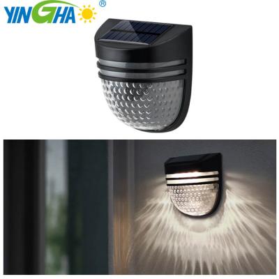 China Garden 2 Modes Lighting Solar Fence Lights Outdoor Waterproof Fence Deck Step Yard Stair Garden LED Solar Powered Wall Light for sale