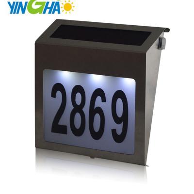 China Solar Polycarbonate Quality Number Light Address Sign Door Plate Lighting Exterior Wall for sale