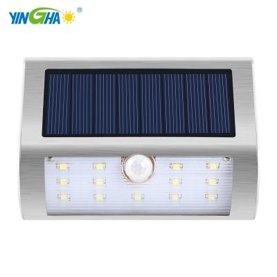 China LANDSCAPE Motion Safety Led Work Park Road Aluminum Small Rechargeable Yard Sensor Mounted Solar Wall Light for sale