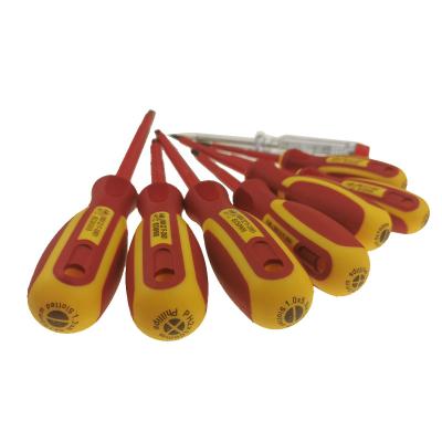 China Comfortable Handle Good Quality Household Electrical Test Pen 8PCS Insulated Screwdriver Sets VDE Insulated Insulation Screwdriver Set for sale