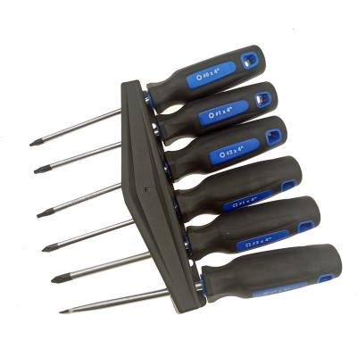 China Magnetic head Multi function 6pcs magnetism screwdriver set oem china wholesale screw driver Slotted Phillips Square hand tool for sale