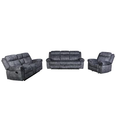 China XIHAO Hot Sale Extendable Living Room Furniture 1+2+3 Set Manual Recliner Sofa Set for sale