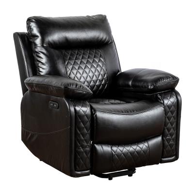 China Design Luxury Black Back Faux Leather Manual Recliner Chair XIHAO Recliner Chair Leather for sale