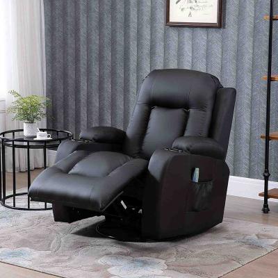 China Luxury XIHAO Massage Glider Recliner Chair With Massage Function 360 Swivel Corner Recliner Sofa PU Leather for sale