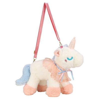 China Eco-friendly Material Kawaii Animal Stuffed Soft Cute Plush Doll Girl Cartoon Shoulder Bag Unicorn Plush Backpack Student for sale