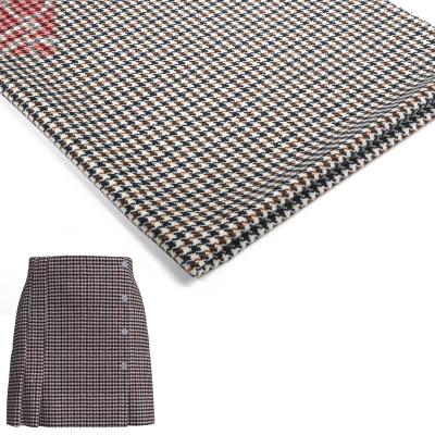 China High Quality Viable Houndstooth Woven Plaid Tweed Woven Wool Blend Yarn Dyed Fabric For Skirt Cloth Dressing for sale