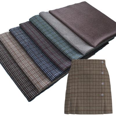 China Soft Wool Blend Fabric Check Cheap Woven Houndstooth For Women Ladies Coat Spring Autumn Winter Skirt Suit Pants Shorts for sale