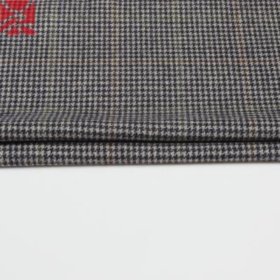 China Factory Sustainable Supplier Custom Design Houndstooth Polyester Woven Tweed Fabric For Overcoat for sale