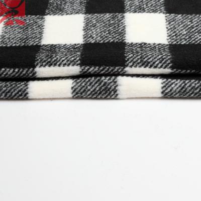 China Sustainable Factory Direct Supply Recycled Plaid Certified 100% Polyester Knitted Woolen Fabric for sale