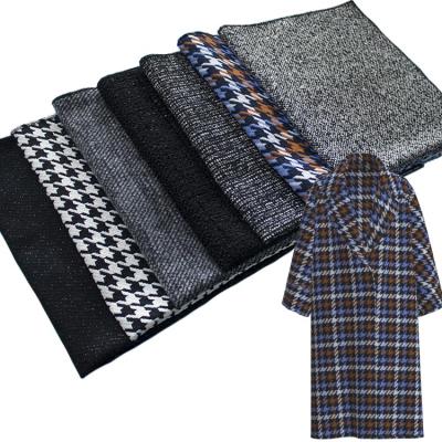 China Twill Workable Houndstooth Tweed Fabric Woolen Winter Autumn Thick Yarn Dyed For Women Suit Skirt Coat Clothing Polyester Making for sale