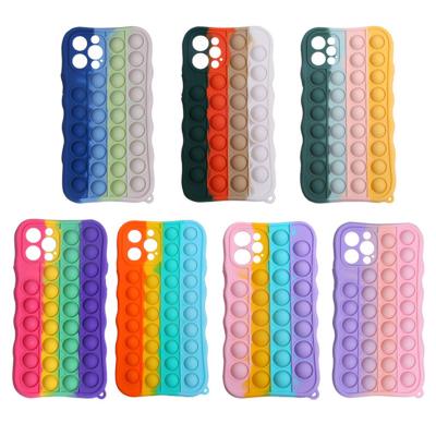 China Anti-fall Hot sell push bubble fidget toy phone case for iphone xr case soft silicone protective cover for iphone 11 and 12 series for sale