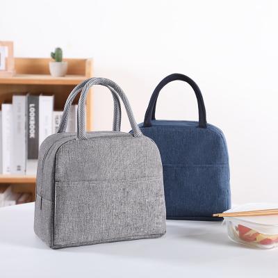 China Zipper Lunch Bag Student Thermo Lunch Box Bag Waterproof Nylon Waterproof Office School Picnic Cooler Bag for sale