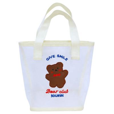 China Cute Portable Net Yarn Bag Large Capacity Toiletry Bag Embroidery Bear Item Storage Cosmetic Bag Viable for sale