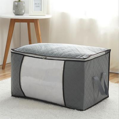 China Large Capacity Window Clear Folding Comforter Viable Storage Bag Clothes Blanket Bedding Storage Organizer Under Bed Storage Bag for sale