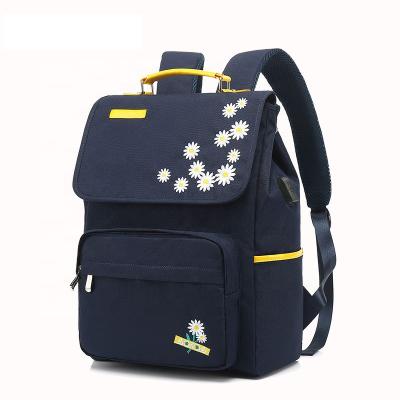 China With USB Flower Backpack Women's New Fashionable Simple Student School Bag Cute Casual Computer Bag for sale