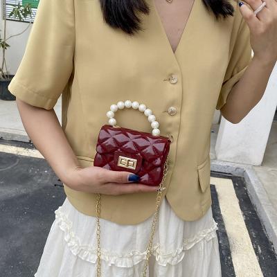 China Fashion\Chain PU Leather Shoulder Bag New Comfortable Ladies\Durable Style Cross - Body Bags Women Classic Pearl Handle Clutch Handbags for sale