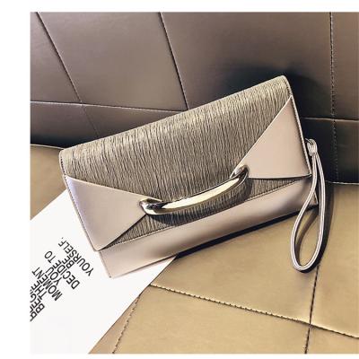 China Waterproof PU Leather Clutch Evening Bag Metal Handle Women Handbag With Cross - Body for sale