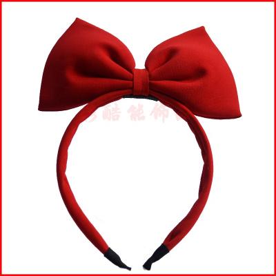 China Big Red Hair Bows Headband Large Bow Hair Band Snow Spins Cloth Art Pure Handmade Hair Band Accessories For Party Act 24.0cm*18.0cm*5 .0cm for sale