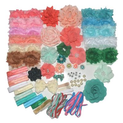 China Wholesale Hair Decoration Mix And Match Girl Flower DIY Kits Children's Headwear Main Set And Disposable Bags Headband Kits for sale