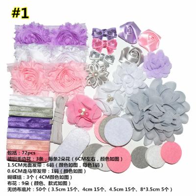 China 2019 Wholesale Hair Decoration Mix and Match Girl Flower DIY Kits Children's Headwear Headset and Disposable Bags Headband Kits for sale