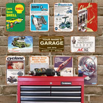 China Europe Vintage Metal Poster For Sale Home Office Workshop Bar Metal Wall Decor Factory Tin Signs Garage Metal Collectible Signs for sale