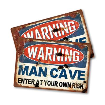 China Funny Nostalgically Embossed Europe Man Cave Decoration Gift Tin Sign Vintage Metal Tin Sign Customized Warning Signs for sale