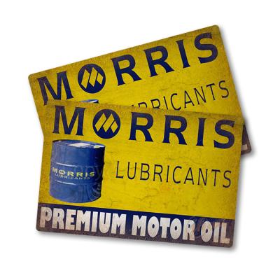 China Europe man cave garage wall decorative metal sign morris lubricants adver oil gasoline metal plaque collectable tin signs for sale