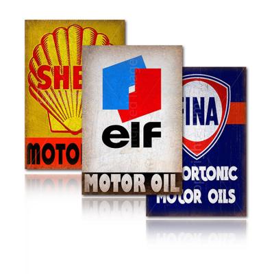 China New Tin Signs Man Cave Bar Gas Station Decoration Elf Motor Oil Metal Sign Garage Decor Europe Design Motor Oil Metal Plaque for sale