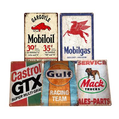 China Custom Tin Sign Oil&Gasoline Decor Man Cave Garage Store Home Bar Bar Bar Home Metal Gasoline Vintage Metal Poster for sale