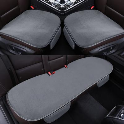 China Brief & Simple Color Autumn Winter Three - Piece Plush Covers Luxury Design Car Seat Protector Cover for sale