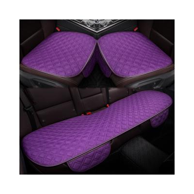 China Universal Three Piece Car Seat Covers Crystal Velvet Massage Cushion 3d Winter Warm Soft Comfortable Luxury for sale