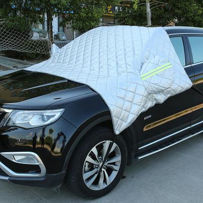 China Brief & Single Color Windshield Frost Proof Winter Plush Thickened Snow Shield Car Cover for sale