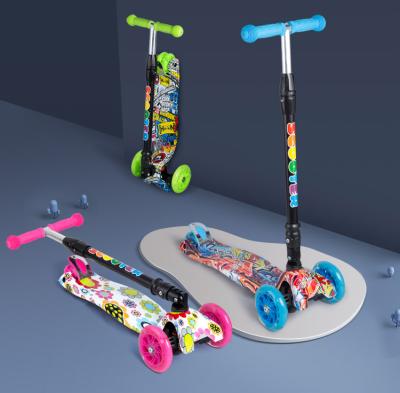 China 2020 New Children's Adjustable Wheel Girl Kick Scooter Toy Baby 4 Foot LED Adjustable Scooter Baby Scooter for sale